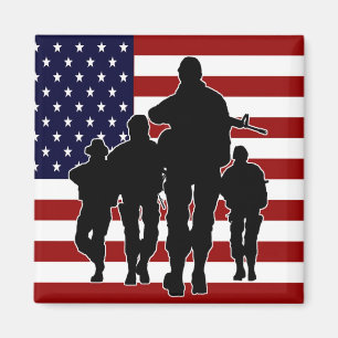 USA Patriotic Square Magnet Magneet