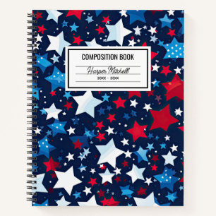 USA Patriotic Stars Composition Carnet