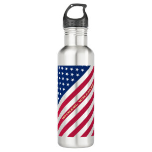 USA Patriotic Stars Stripes Red Blue 4 juli Waterfles