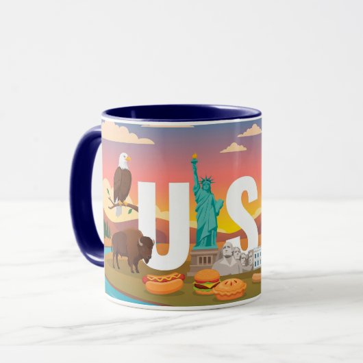 USA Patriotic Travel Coffee Mug (Devant gauche)