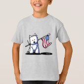 USA Patriotic Westie Terrier T-Shirt (Devant)