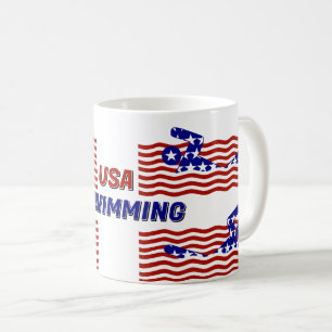 USA Patriotisch Zwemmen Koffiemok