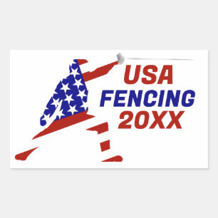 USA Patriotistisch Schermen En Garde Sporten Rechthoekige Sticker