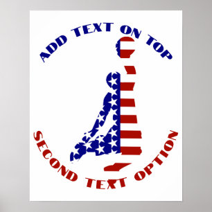 USA Patriottisch BASKETBAL Poster