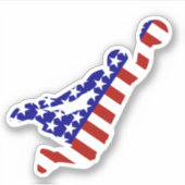 USA Patriottisch BASKETBAL Sticker (Voorkant)