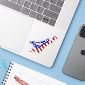 USA Patriottisch BASKETBAL Sticker (Laptop met iPhone)