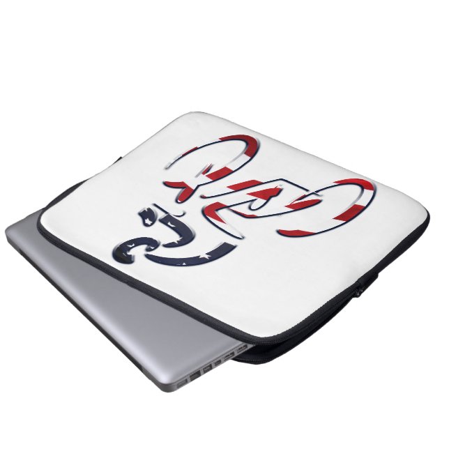 USA Patriottisch Fietsen Laptop Sleeve (Voorkant onderkant)