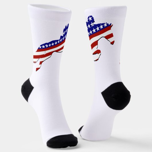 USA Patriottisch Ruiterlijk  Sokken (Gebogen)