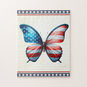 USA/patriottische 4th of July vlinder Legpuzzel