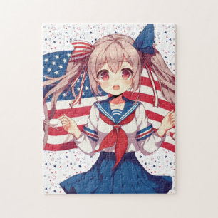 USA patriottische anime meisje Legpuzzel