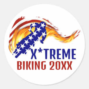 USA Patriottische BMX / DIRT BIKING Ronde Sticker