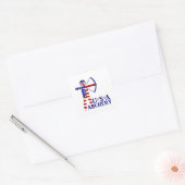 USA Patriottische BOOGSCHIETEN Vierkante Sticker (Envelop)