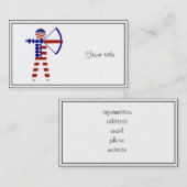 USA Patriottische BOOGSCHIETEN Visitekaartje (Voorkant / Achterkant)