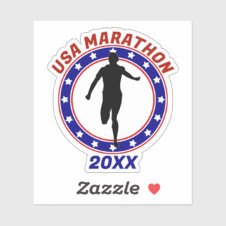 USA Patriottische MARATHON / RELAY RUN Sticker