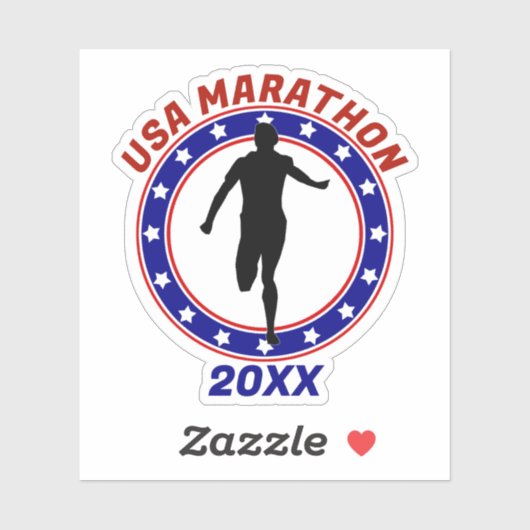 USA Patriottische MARATHON / RELAY RUN Sticker (Vel)