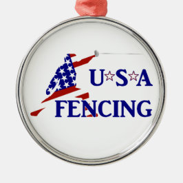 USA Patriottische Schermen En Garde Sport Metalen Ornament