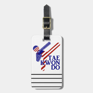 USA Patriottische vechtsporten TAEKWONDO Bagagelabel