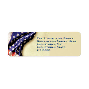 USA Patriottische Vlag Gepersonaliseerd Retouradre Etiket