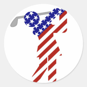 USA Patriottische VROUWEN GOLF Ronde Sticker