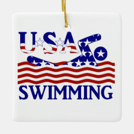 USA Patriottische Zwemsport Metalen Ornament