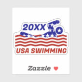 USA Patriottische Zwemsport Sticker (Vel)