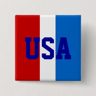 USA Pin Vierkante Button 5,1 Cm