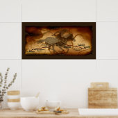 USA Pony Express Map Route Art Poster (Cuisine)