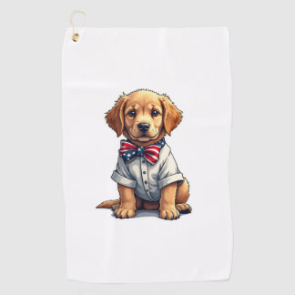 USA Puppy Patriot Gouden Retriever Vintage T-shirt Golfhanddoek