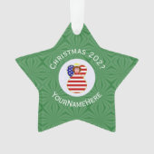 USA Red Hair Angel Noël Drapeau personnalisé (devant)