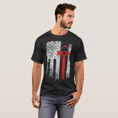 USA Red White Roofer Amerikaans T-shirt (Voorkant volledig)