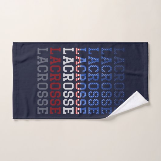 USA Repeating Text - Lacrosse USA American Flag (Serviette à main)