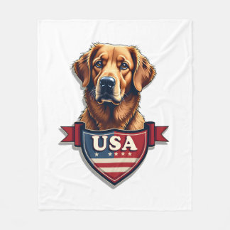 USA Retriever Heritage Vintage Hondenshirt 2 Fleece Deken