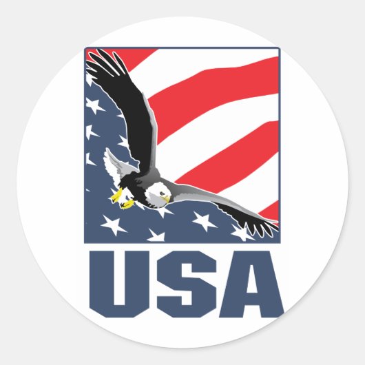 usa ronde sticker (Voorkant)