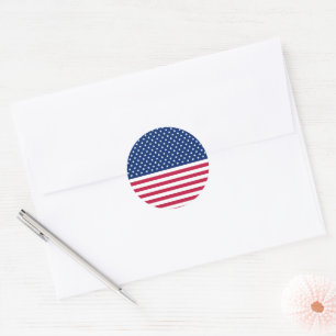 USA Rood Blauw Wit Sterren Strepen Ronde Stickers