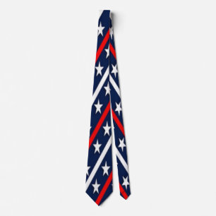 USA Rood Wit & Blauw Patriottisch Trendy Modern Ma Stropdas