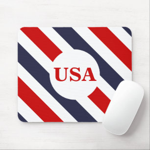 USA Rood Wit en Blauw Gestreepte Muismat