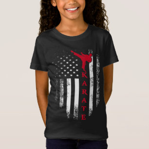 USA Rood Wit Karaat Amerikaanse Vlag Cool Gi T-shirt