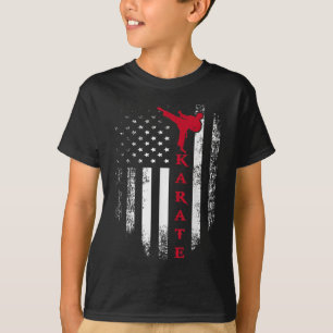  USA Rood Wit Karaat Amerikaanse Vlag Cool Gi T-shirt