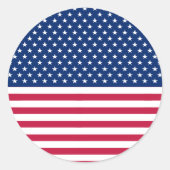 USA Rouge Bleu Blanc Etoiles Stripes Stickers Rond (Devant)