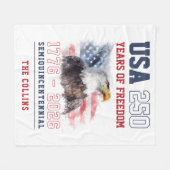 USA Semiquincentennial 250ste verjaardag van Ameri Fleece Deken (Voorkant (Horizontaal))