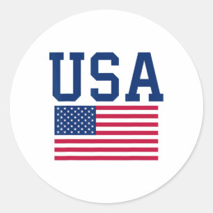 USA Shirt Vrouwen Mannen Kinder Amerikaanse Vlag P Ronde Sticker