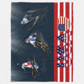 USA Skiing Fleece Blanket Deken (Voorkant)