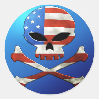 USA Skull Sticker