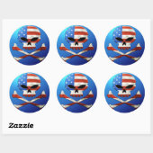USA Skull Sticker (Vel)