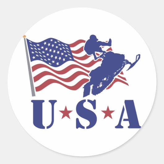 USA Sneeuwscooter - Sticker (Voorkant)