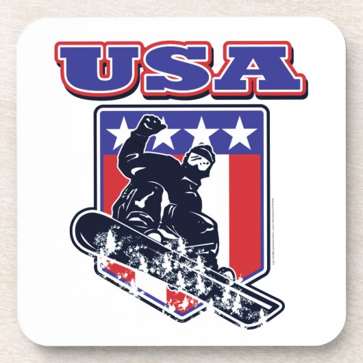 USA Snowboarding Drankjes Onderzetter (Voorkant)