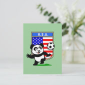 USA Soccer Panda Briefkaart (Staand voorkant)