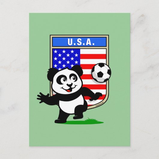 USA Soccer Panda Briefkaart (Voorkant)
