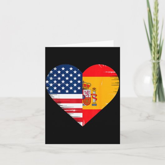 Usa Spain Heart - Dual Citizenship Kaart (Voorkant)