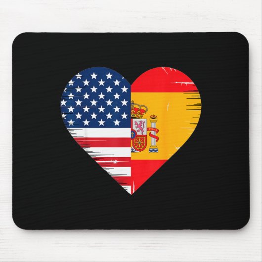 Usa Spain Heart - Dual Citizenship Muismat (Voorkant)